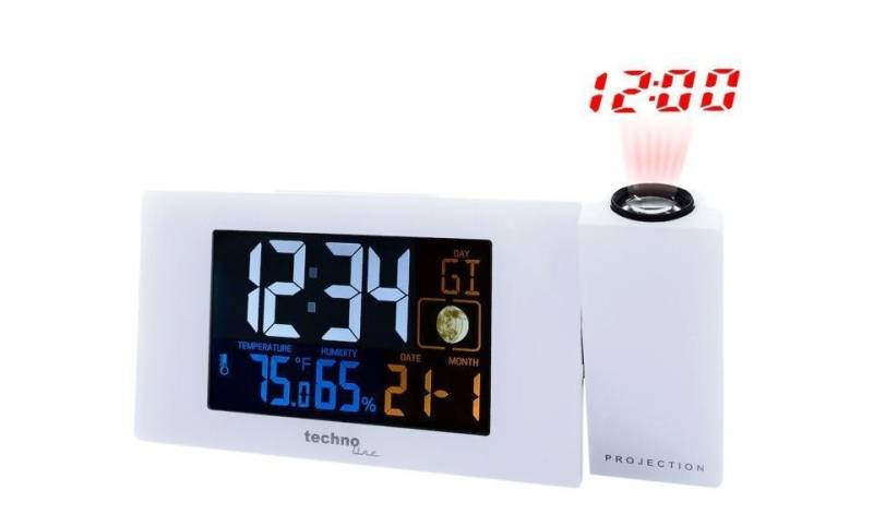 technoline Funkuhr Technoline Projektions-Funkwecker WT 537 weiß 0715050296 von technoline