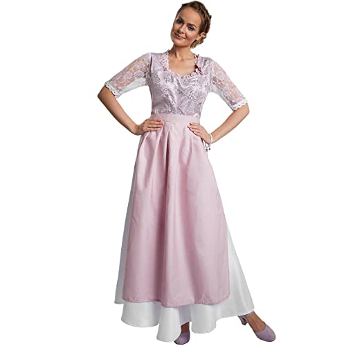 dressforfun 950031 Maxi-Dirndl, Elegantes Dirndl in femininen Farbtönen, Schnürung mit feingliederigem Kettchen (L | Nr. 304647) von tectake