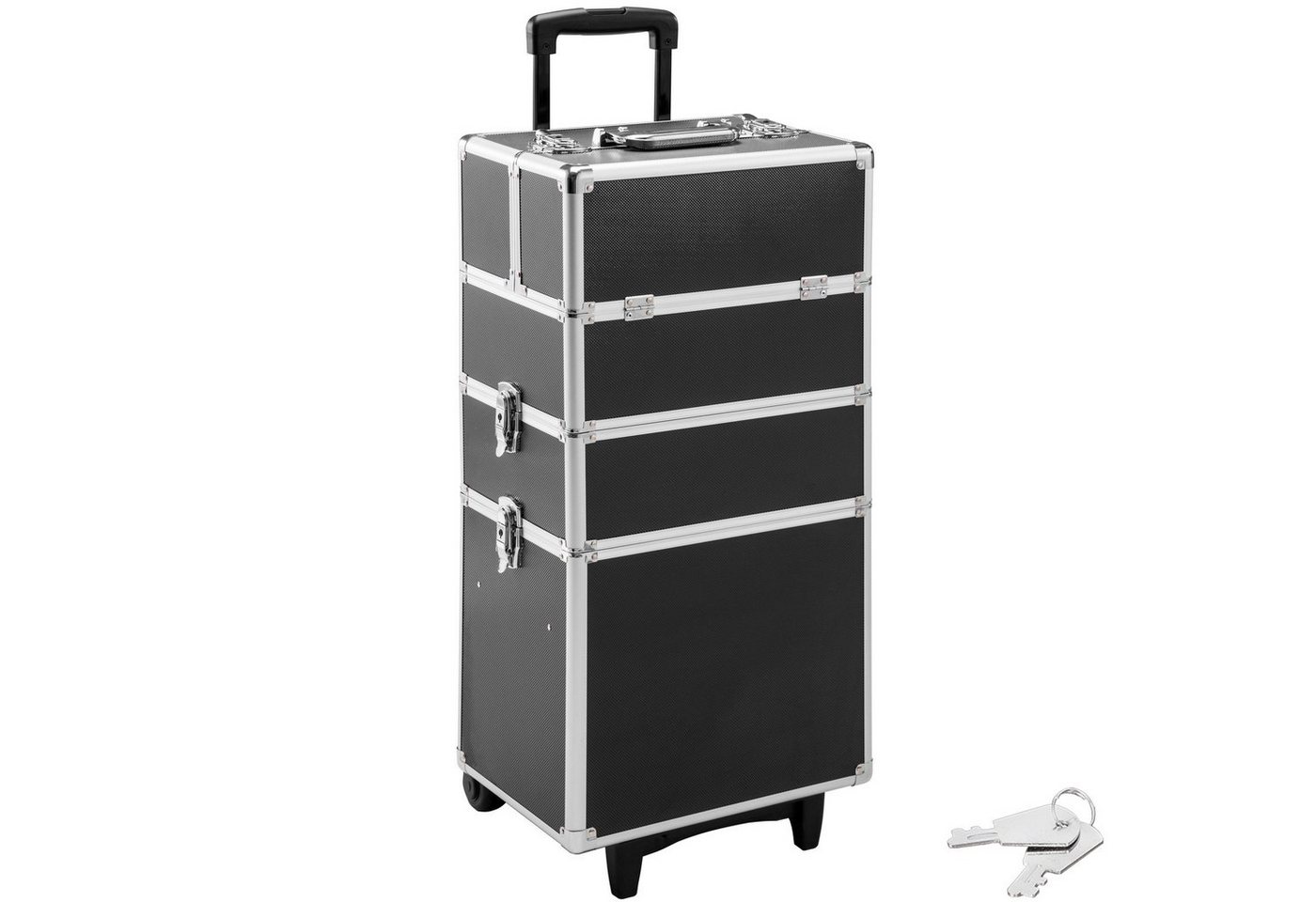 tectake Koffer Kosmetikkoffer, 2 Rollen, 3 in 1 mit Innenverkleidung aus Samt von tectake