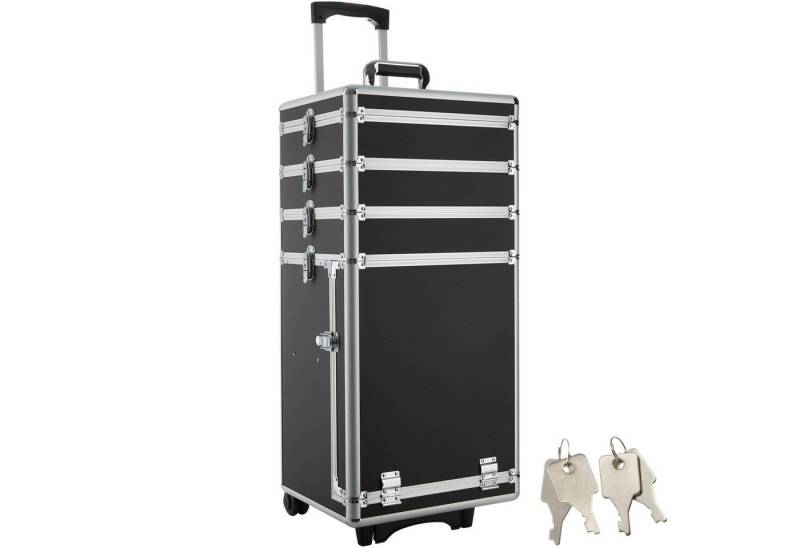 tectake Koffer Kosmetikkoffer, 2 Rollen, 4 in 1 mit Innenverkleidung aus Samt von tectake