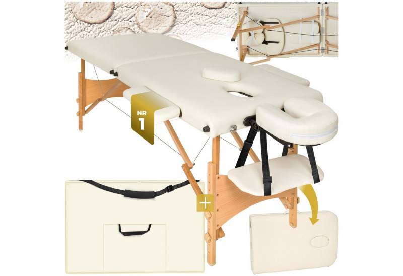 tectake Massageliege 2 Zonen Massageliege (Set, 1-St., mit Tragetasche), Breite 61 cm, Polsterung 5 cm von tectake