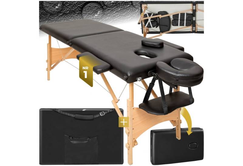 tectake Massageliege 2 Zonen Massageliege (Set, 1-St., mit Tragetasche), Breite 61 cm, Polsterung 5 cm von tectake