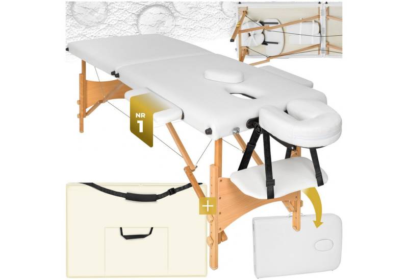 tectake Massageliege 2 Zonen Massageliege (Set, 1-St., mit Tragetasche), Breite 61 cm, Polsterung 5 cm von tectake