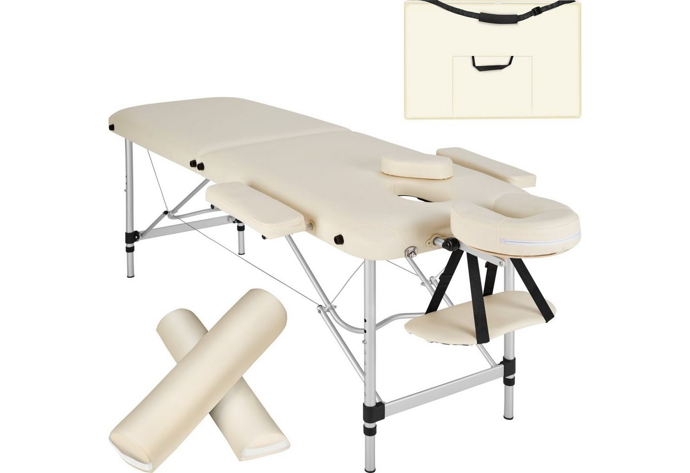 tectake Massageliege 2 Zonen Massageliege mit Polsterung, (Set, 1-St., mit Tragetasche) von tectake