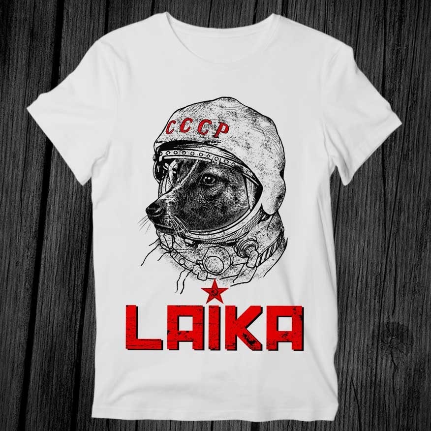 Laika Astronaut Hund Russland T-Shirt Unisex Erwachsene Männer Damen Geschenk Coole Musik Mode Top Vintage Retro G355 von teeAXE