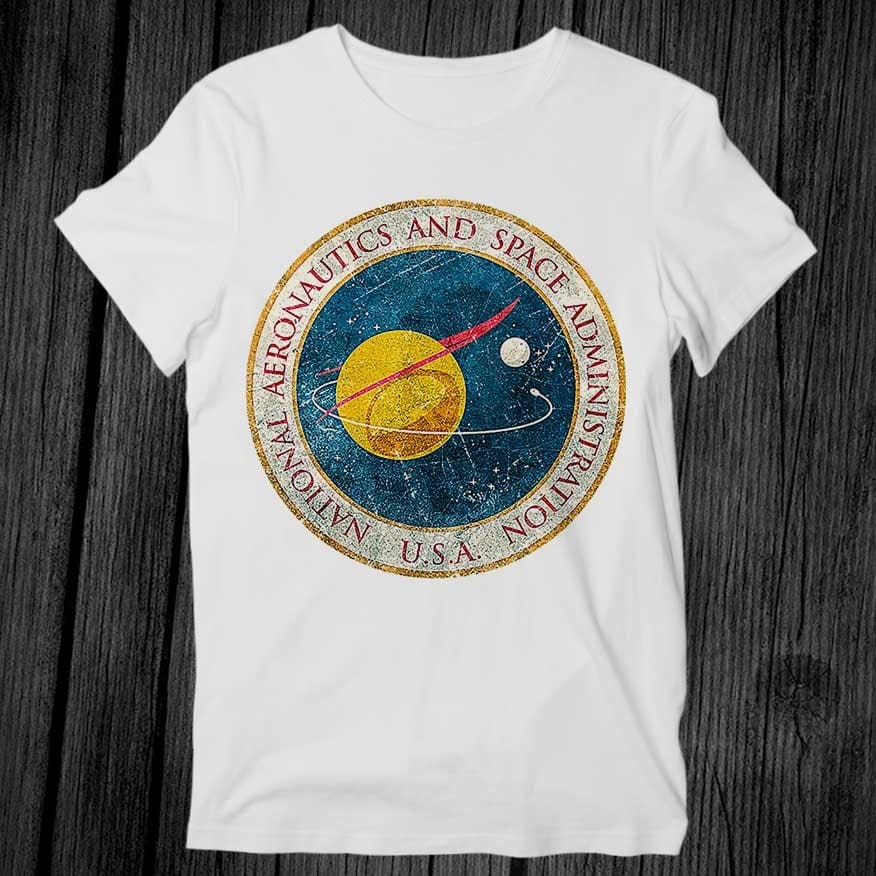 Nasa Vintage Retro Logo Siegel T Shirt Unisex Erwachsene Herren Damen Geschenk Coole Musik Mode Top T-Shirt G225 von teeAXE