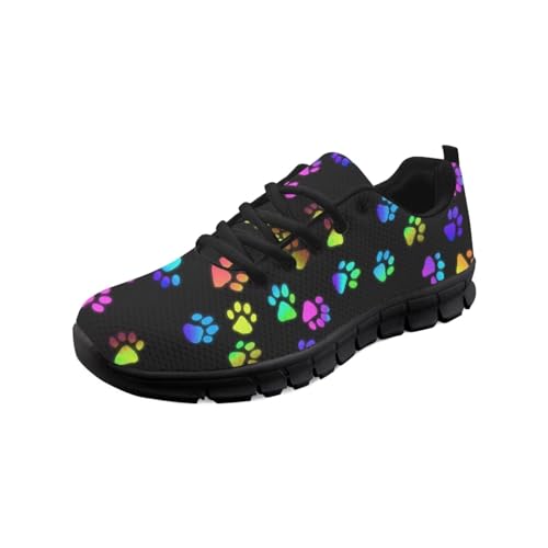 teeinprint Damen-Sneaker, atmungsaktives Netzgewebe, Schnürschuhe, Outdoor-Schuhe für Laufen, Joggen, Tennis, Sport, Buntes Pfotenabdruck., 44 EU teeinprint Damen-Sneaker, atmungsaktives Netzgewebe, Schnürschuhe, Outdoor-Schuhe für Laufen, Joggen, Tennis, Sport, Buntes Pfotenabdruck., 44 EU von teeinprint