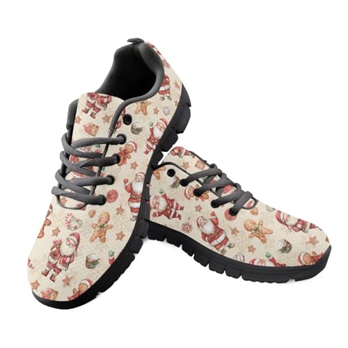 teeinprint Halloween-Wanderschuhe für Damen und Herren, atmungsaktives Netzgewebe, zum Reinschlüpfen, Lauf-Sneaker, Outdoor-Schnürschuh, Weihnachtsmann-Design, 44 EU von teeinprint