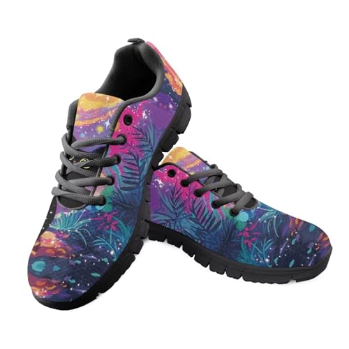 teeinprint Laufschuhe für Damen, lässig, Schnürung, Walking-Sneaker, atmungsaktives Netzgewebe, Slip-On-Sneaker, Black Cat Galaxy, 39 EU teeinprint Laufschuhe für Damen, lässig, Schnürung, Walking-Sneaker, atmungsaktives Netzgewebe, Slip-On-Sneaker, Black Cat Galaxy, 39 EU von teeinprint