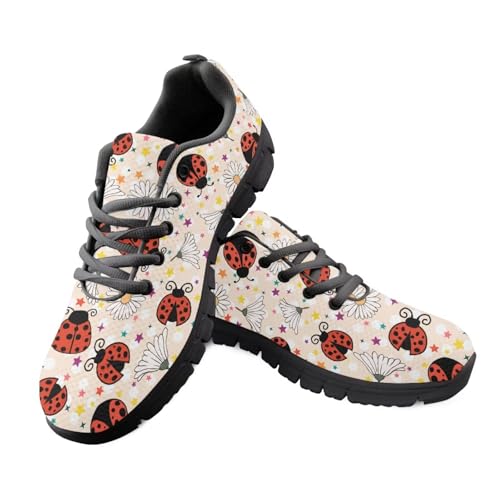 teeinprint Laufschuhe für Damen, lässig, Schnürung, Walking-Sneaker, atmungsaktives Netzgewebe, Slip-On-Sneaker, Red Marienkäfer Gänseblümchen, 40 EU teeinprint Laufschuhe für Damen, lässig, Schnürung, Walking-Sneaker, atmungsaktives Netzgewebe, Slip-On-Sneaker, Red Marienkäfer Gänseblümchen, 40 EU von teeinprint