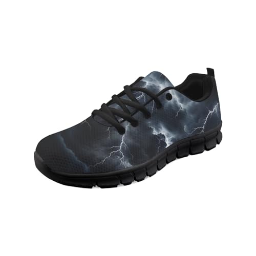 teeinprint Laufschuhe für Damen und Herren, lässig, Schnürung, Walking-Sneaker, atmungsaktives Netzgewebe, zum Reinschlüpfen, Tennis-Turnschuhe, Blitz-Muster, 44 EU teeinprint Laufschuhe für Damen und Herren, lässig, Schnürung, Walking-Sneaker, atmungsaktives Netzgewebe, zum Reinschlüpfen, Tennis-Turnschuhe, Blitz-Muster, 44 EU von teeinprint