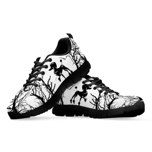 teeinprint Sneakers für Damen und Herren, atmungsaktives Netzgewebe, Schnürschuhe, Wanderschuhe, Outdoor, Joggen, Tennis, Camo Jagdhund, 37 EU von teeinprint