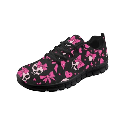 teeinprint Wanderschuhe für Damen und Herren, bequem, Netzstoff, Slipper, Laufschuhe, Sneaker, Outdoor-Sport, Fitnessschuh, Totenkopf-Fliege, 41 EU von teeinprint