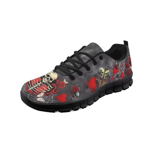 teeinprint Wanderschuhe für Damen und Herren, bequem, Netzstoff, Slipper, Laufschuhe, Sneaker, Outdoor-Sport, Fitnessschuh, skelett, 38 EU von teeinprint