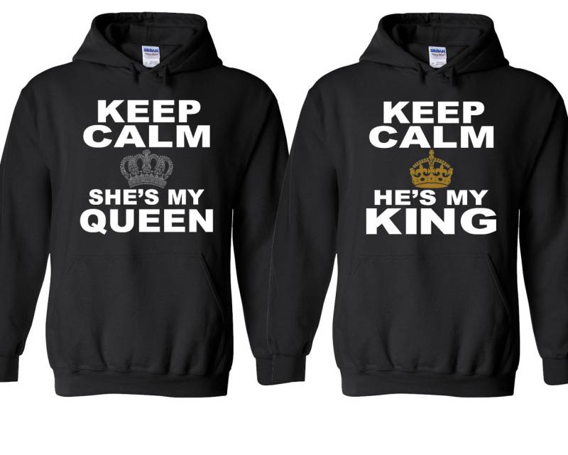 Keep Calm Er Sie Ist Meine Königkönigin, Paar Passender Hoodie, Broken Heart Jahrestag Geschenk, Hohe Qualität von teesbycartoon