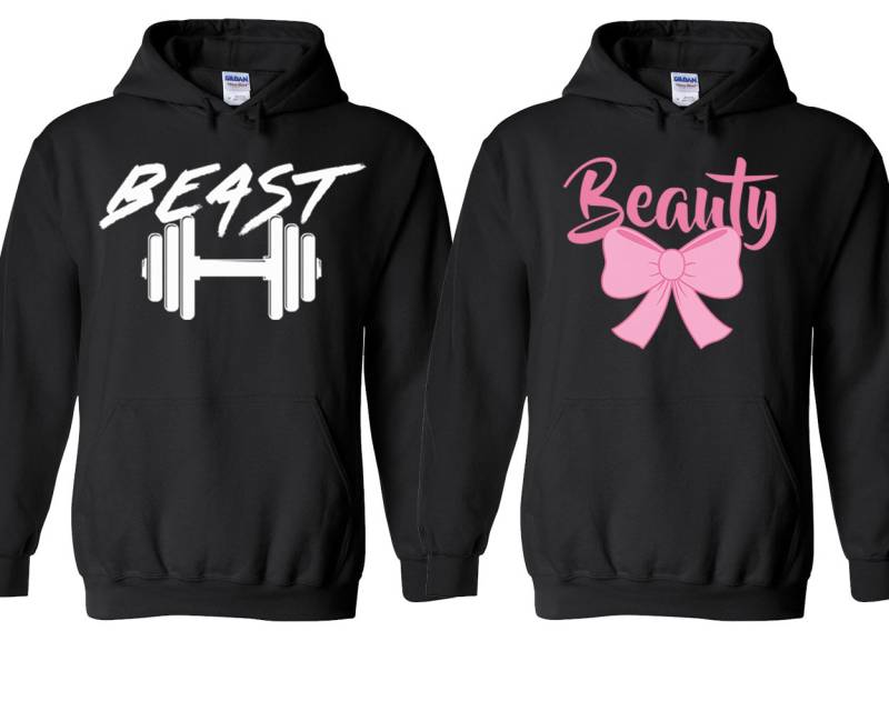 Tws Tier Schönheit Paar Passende Hoodie Seine Ihr Valentinstag Liebe Kapuzen Sweatshirt von teesbycartoon