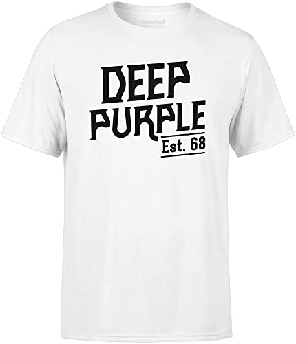 T-Shirt Deep Purple Est 1968 Fan Rock Metall Herren Damen Weiß, weiß, L von teesdeal