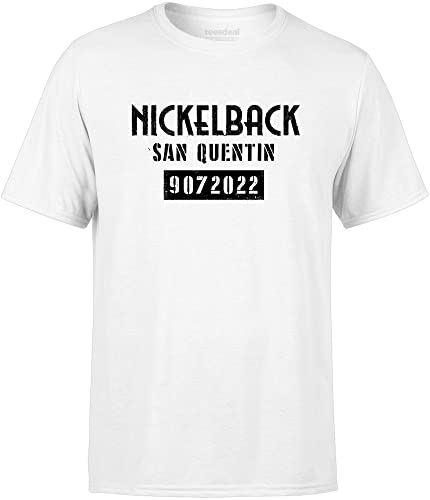 T-Shirt Nickelback San Quentin Fan Rock Metall Herren Damen Weiß, weiß, L von teesdeal