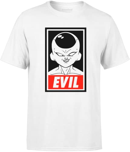 teesdeal Herren T-Shirt Freezer Majin Evil Saiyan Dra gon Ball Z Super DBZ Manga, weiß, M von teesdeal