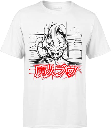 teesdeal T-Shirt Buu DBZ Dragon Ball Z Super Boubou Boo Fan Manga Herren Damen Unisex, weiß, L von teesdeal