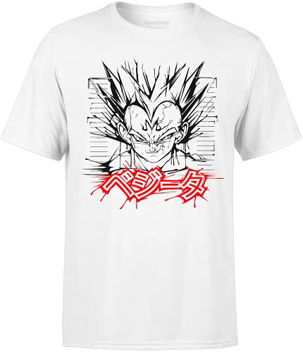 teesdeal T-Shirt Majin Vegeta DBZ Dragon Ball Z Super Fan Manga Herren Damen Unisex, weiß, L von teesdeal