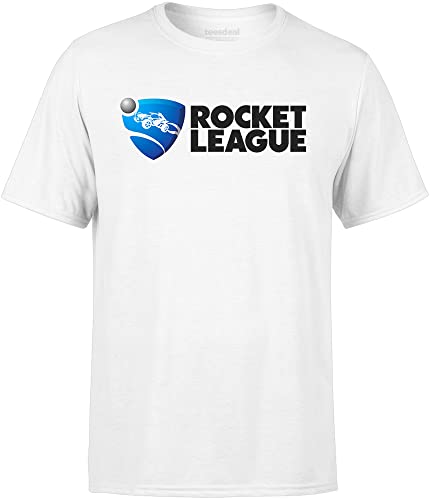 teesdeal T-Shirt Rocket Gamer League Herren Damen Weiß, weiß, L von teesdeal