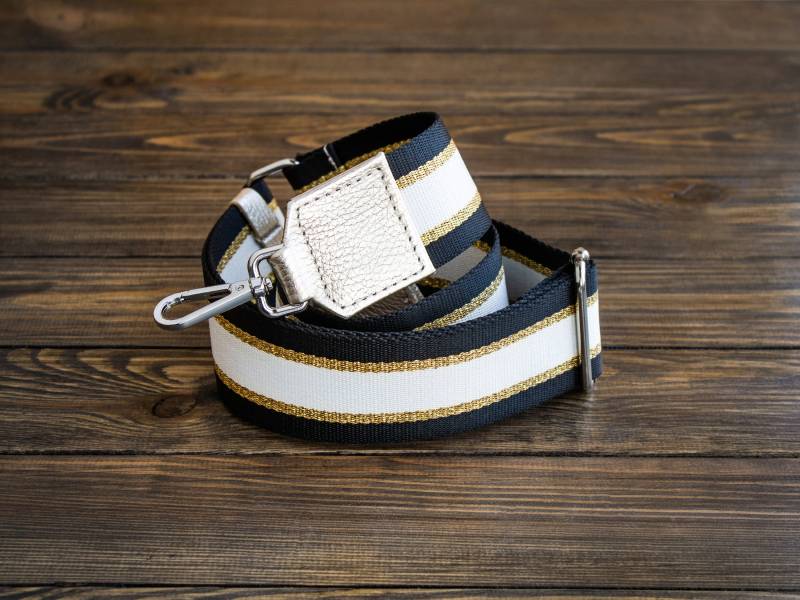 Gestreifter Taschengurt Aus Baumwollgurtband Längenverstellbarer Ersatzgurt Für Deine Taschen von tefia
