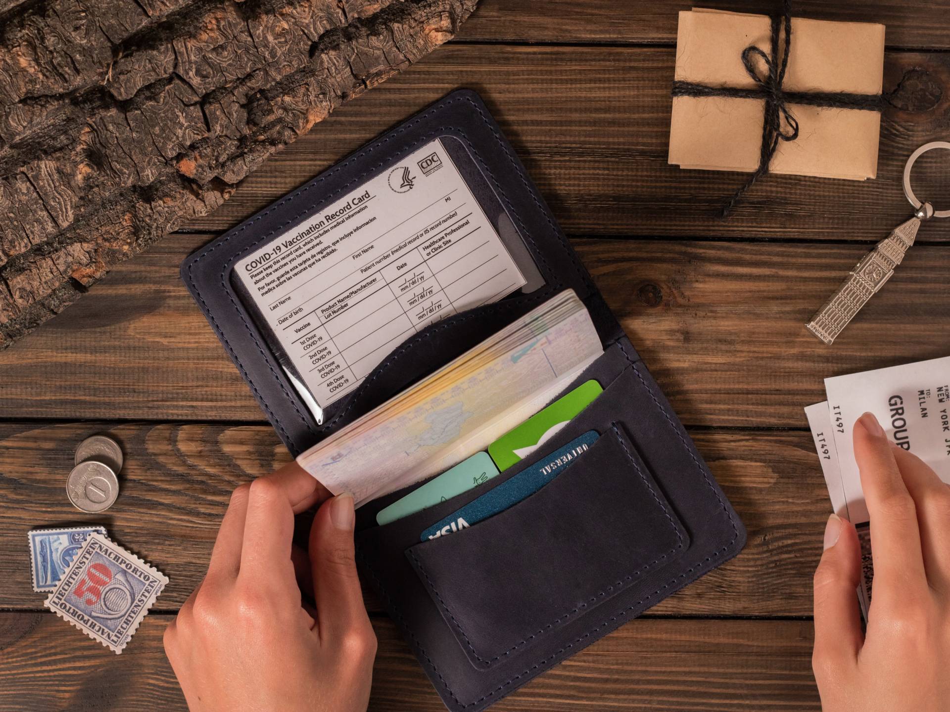 Leder Passport Brieftasche - Echtleder Reisebrieftasche Für Pässe Und Karten, Personalisierter Passhalter, Geschenk Reisende von tefia