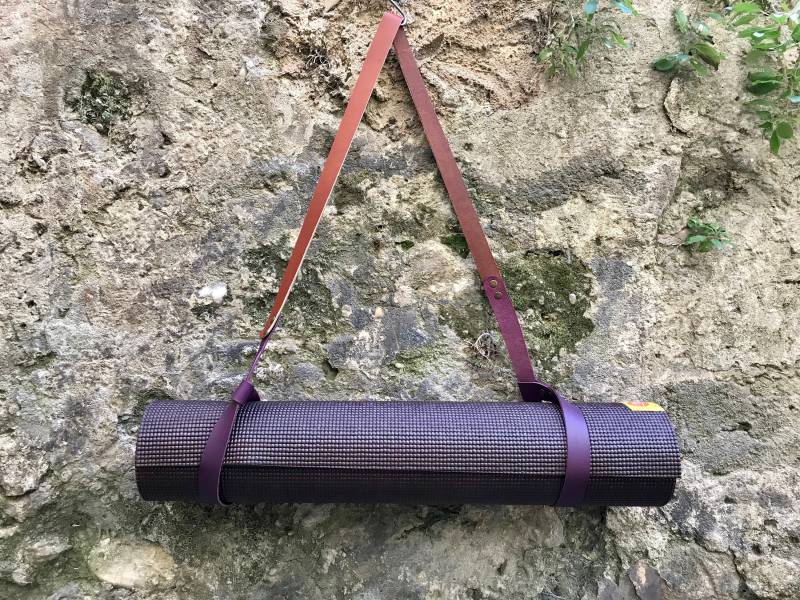 Verstellbares Zweifarbiges Handgemachtes Leder Yogamattenband Verstellbares Zweifarbiges Handgemachtes Leder Yogamattenband von teikahandmade