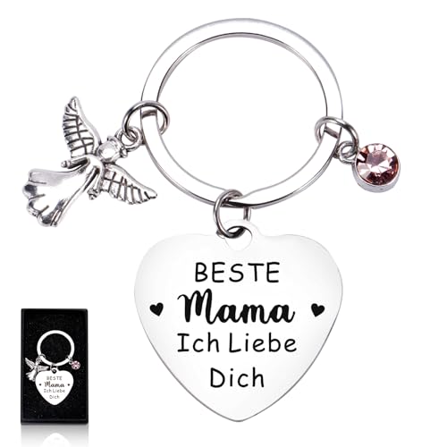 teikart Muttertagsgeschenk, Geschenke für Mama, Schlüsselanhänger Mama, Beste MaMa Geschenk, Herz-Schlüsselanhänger mit Schutzengel-Anhänger, Muttertagsgeschenke für Mutti teikart Muttertagsgeschenk, Geschenke für Mama, Schlüsselanhänger Mama, Beste MaMa Geschenk, Herz-Schlüsselanhänger mit Schutzengel-Anhänger, Muttertagsgeschenke für Mutti von teikart