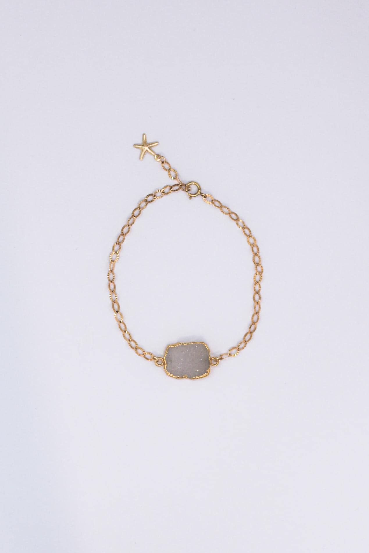 Alina Bracelet - 14K Gold Filled Druzy Achat Armband von tenayadawndesigns