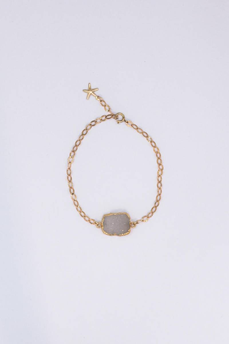 Alina Bracelet - 14K Gold Filled Druzy Achat Armband von tenayadawndesigns