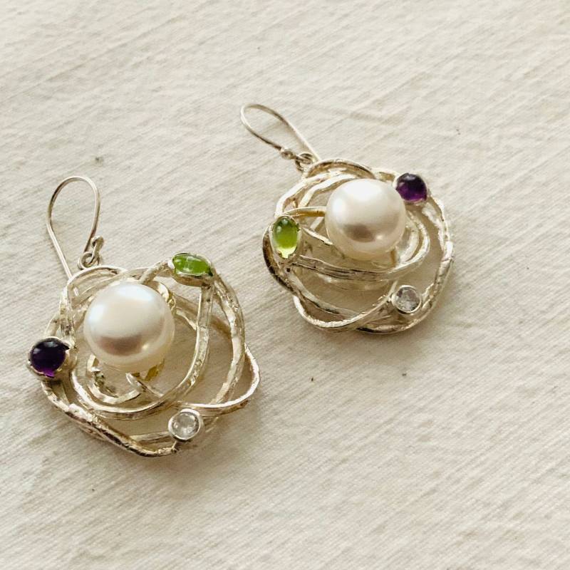 Ohrhänger Perle Mit Edelsteinen von tendenceByAngela