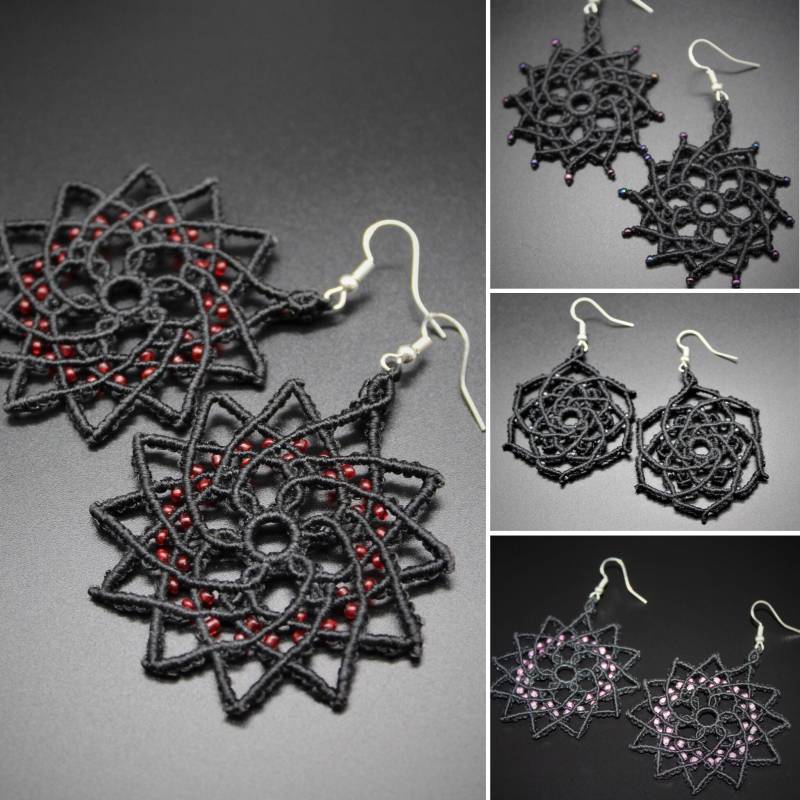 Einzigartige Macrame-Mandala Ohrringe Einzigartige Macrame-Mandala Ohrringe von tenderArtbyChaos