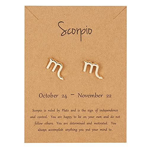 18 Karat vergoldete Sternzeichen-Ohrstecker, 12 Sternbilder, Astrologie-Karte, Verpackung, Horoskop, 18 Karat vergoldet, kleine Ohrstecker für Frauen, Geburtstag, Jahrestag, Freundschaft, exquisites von tenghong2021