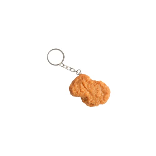 tenghong2021 Imitation Food Schlüsselanhänger Fried Chicken Leg Nuggets Wing Creative Schlüsselanhänger Fun Cute Handtasche Geldbörse Auto Zubehör, Huhn-Nugget, Small von tenghong2021