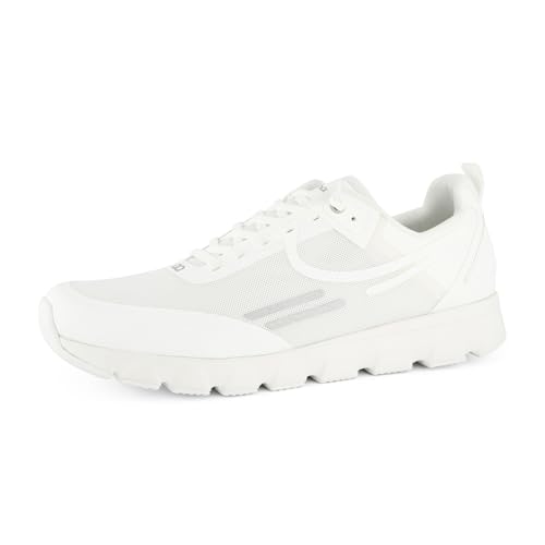 tenhaag Herren, Männer Low-Top Sneaker,Warm gefüttert,Freizeitschuhe,Turnschuhe,Laufschuhe,schnürschuhe,atmungsaktiv,Weiß (White),46 EU / 11 UK von tenhaag