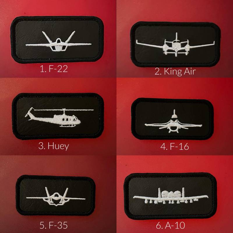 Flugzeug Aufnäher Auf Schwarzem Leder Gestickt von tenshimadeShop
