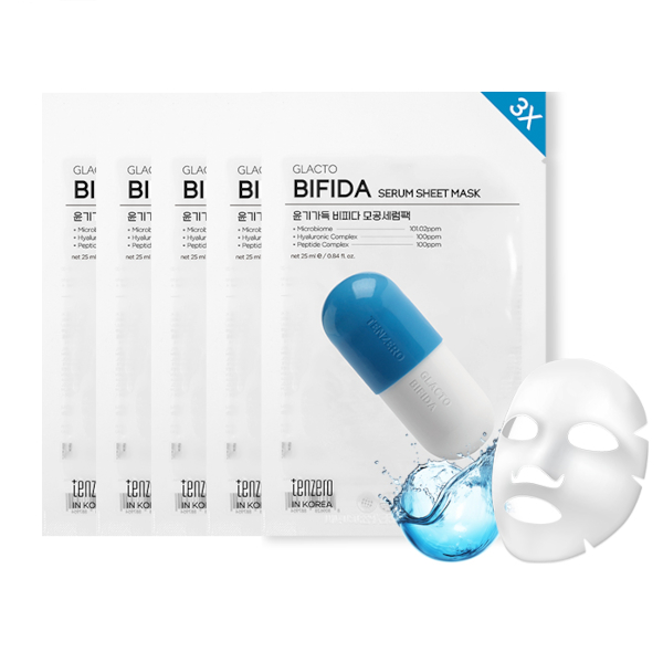 tenzero - 3X Glacto Bifida Serum Sheet Mask - 5stücke von tenzero