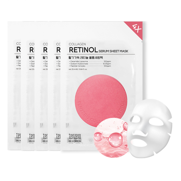 tenzero - 4X Collagen Retinol Serum Sheet Mask - 5stücke von tenzero