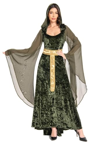 teobant Damen Mittelalter Kostüm Kleid, Renaissance Gothic Kleidung Viktorianisch Halloween Karneval M Grün von teobant