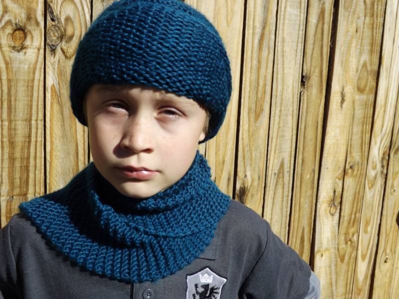 Kinder Balaklava Und Schal Stück Dunkle Petrol von teresab4332