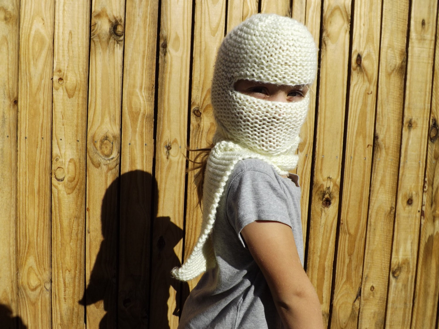 Kinder Balaklava Und Schal Stück Off White von teresab4332