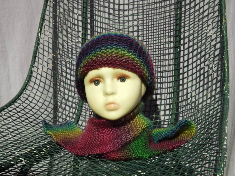 Kinder Balaklava Und Schal Stück in Den Farben Des Regenbogens von teresab4332