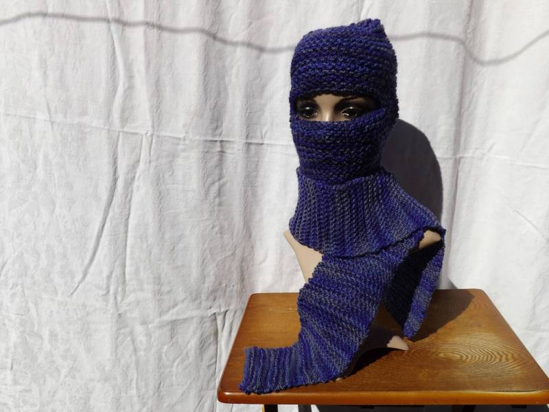 Lila Panda Balaklava Und Schalstück Aus Wolle von teresab4332