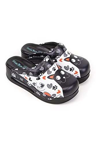 Terlik Sabo Air ST367 Max Leder Clogs Mules Hausschuhe Sabot Schuhe, Damen, Schwarze Katze, EU 39 von terlik sabo ortopedik terlik