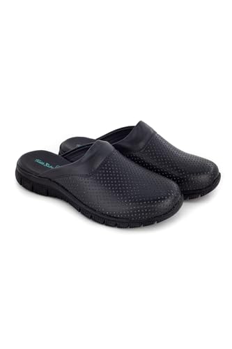 Terlik Sabo ComfortFlex ST152 Leder Clogs Mules Hausschuhe Sabot Schuhe, Damen, Schwarz, EU 37 von terlik sabo ortopedik terlik