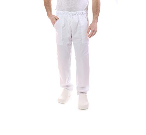 tessile astorino Kochhosen, für Restaurants und Küche, Arbeitskleidung, Kochhose für Herren und Damen, weiß, Made in Italy (XS) von tessile astorino
