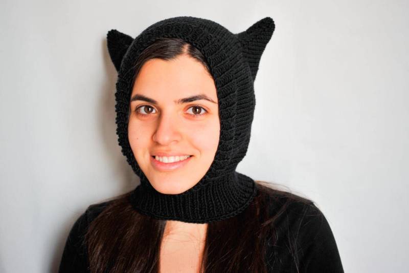 Katzen Balaclava Handgemacht Für Erwachsene von testecaldeknits
