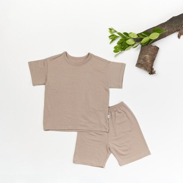 tetoi-vienna TENCEL kurzarm T-Shirt und kurze Hose Kinder Set "Waldbad" von tetoi-vienna